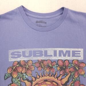 Sublime Casual Graphic Crew Neck Short Sleeve T Shirt Womens Size M Purple